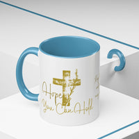 Christian Scripture Coffee Mug – Romans 15:13 Gold Calligraphy Accent Mug (11/15oz)