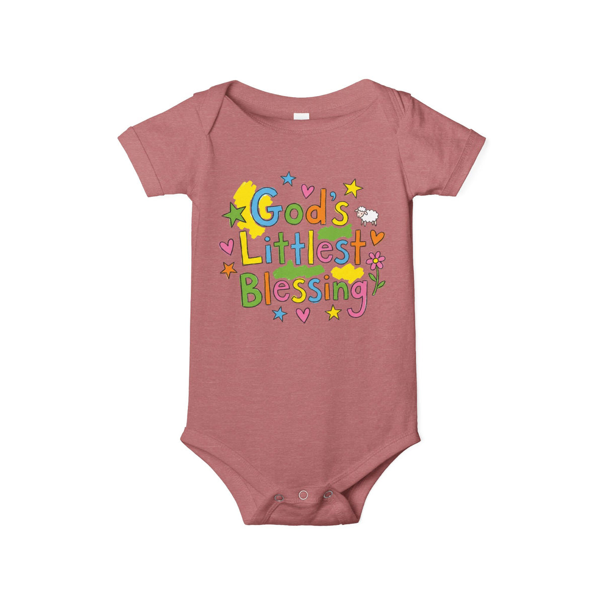 Infant Onesie — "God's Littlest Blessing" Colorful Graphic