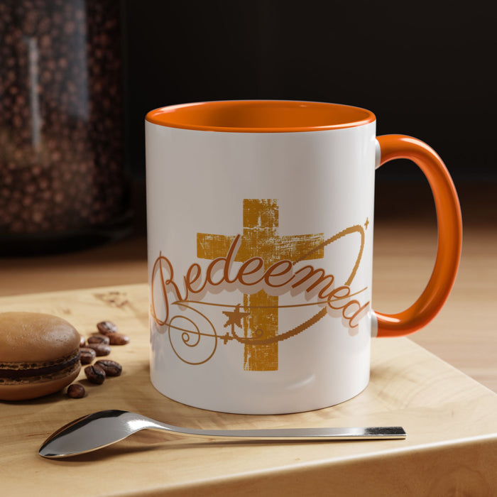 Redeemed Cross Accent Coffee Mug — Inspirational Christian Tea Cup (11/15oz)