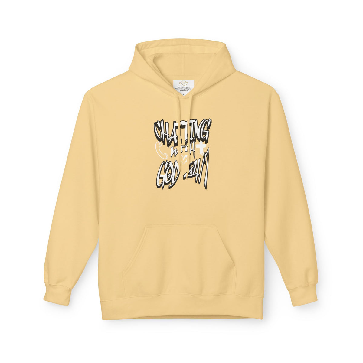 Chatting with God 24/7 Hoodie — Spiritual Prayer Graphic