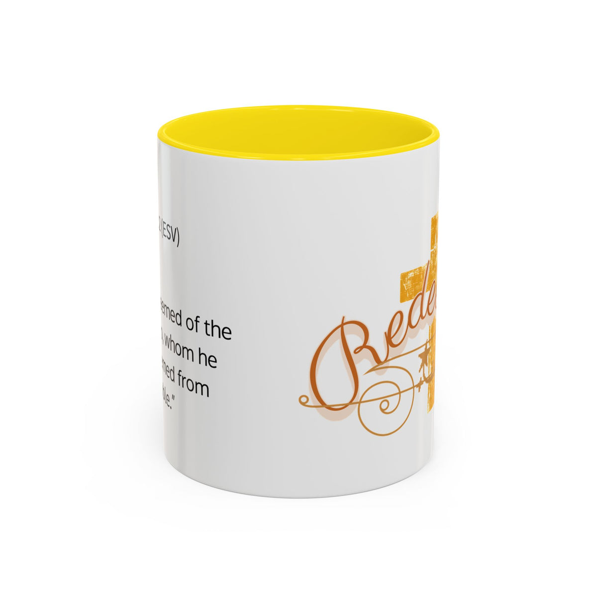 Redeemed Cross Accent Coffee Mug — Inspirational Christian Tea Cup (11/15oz)