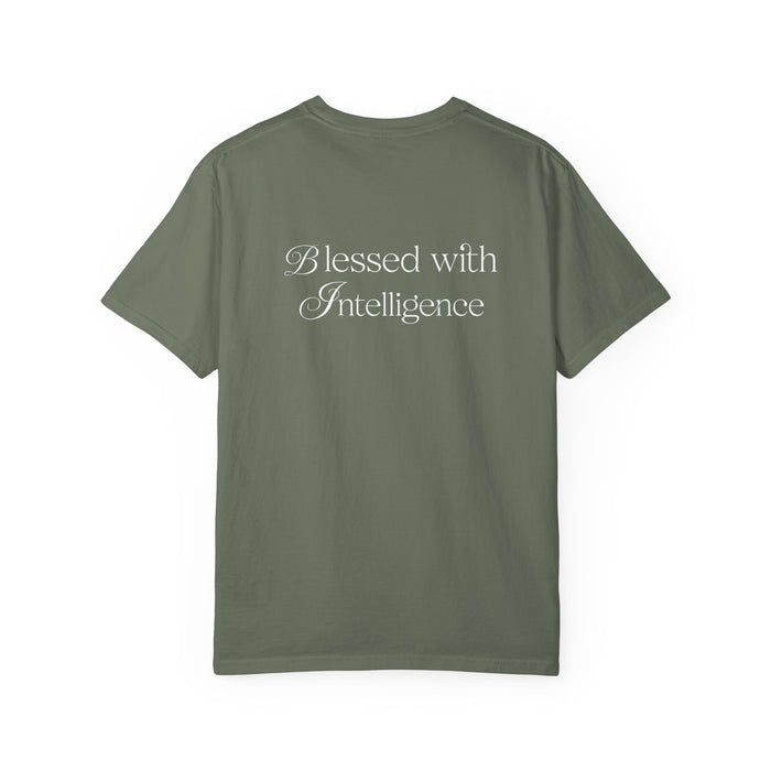T-Shirt — 'Amen & Algorithms' / 'Blessed with Intelligence' Vintage Garment-Dyed Tee