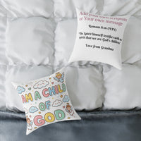 I Am a Child of God Pillow Light Color — Personalized Kids' Faith Decorative Throw Pillow
