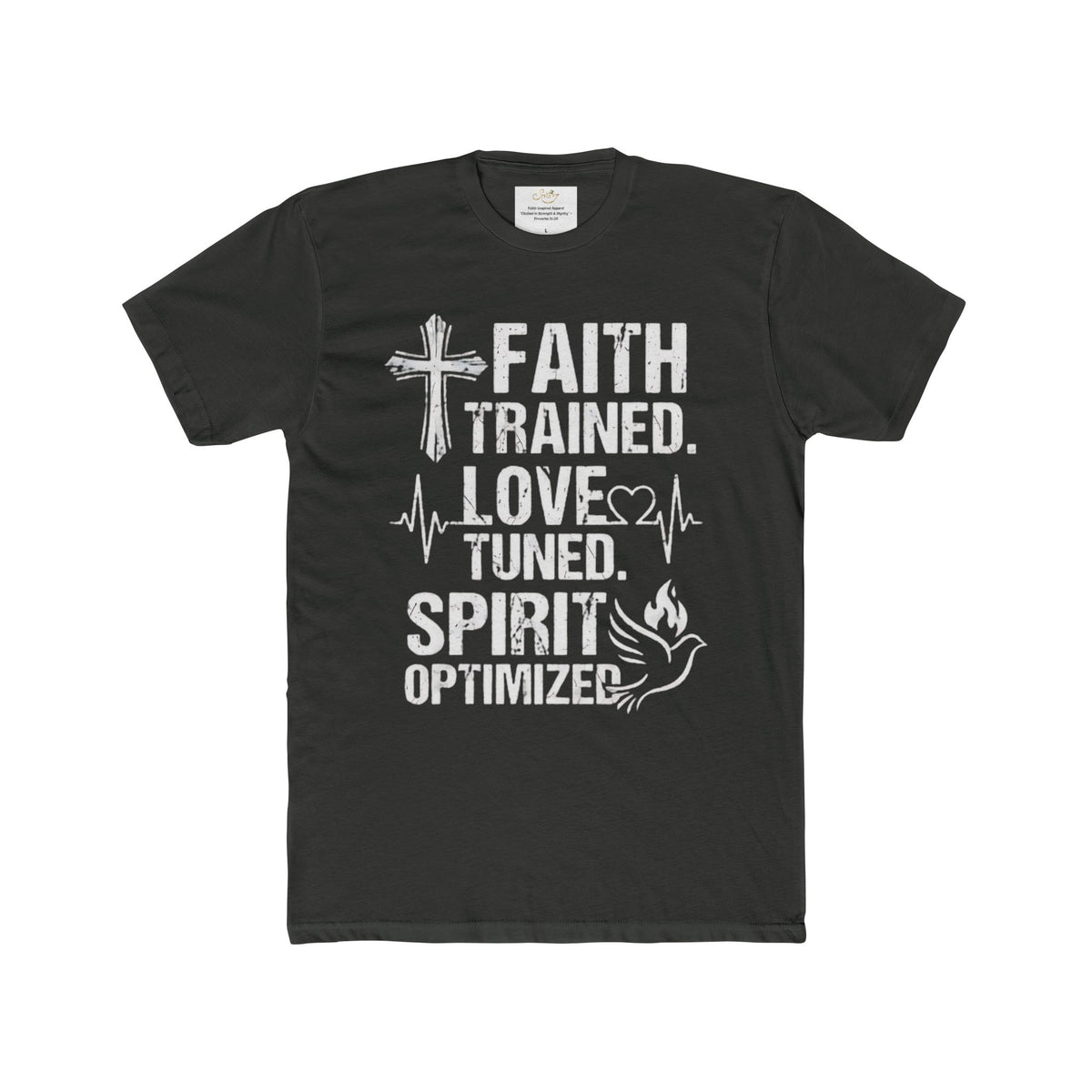 Faith Trained. Love Tuned. Spirit Optimizer Tee – Christian Inspirational T-Shirt