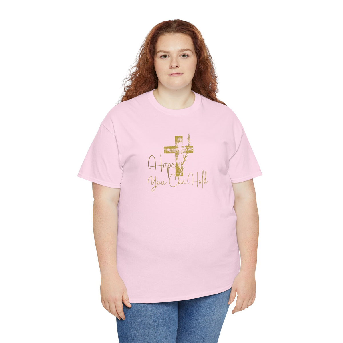 Christian T-Shirt - 'Hope You Can Hold' Gold Cross Tee