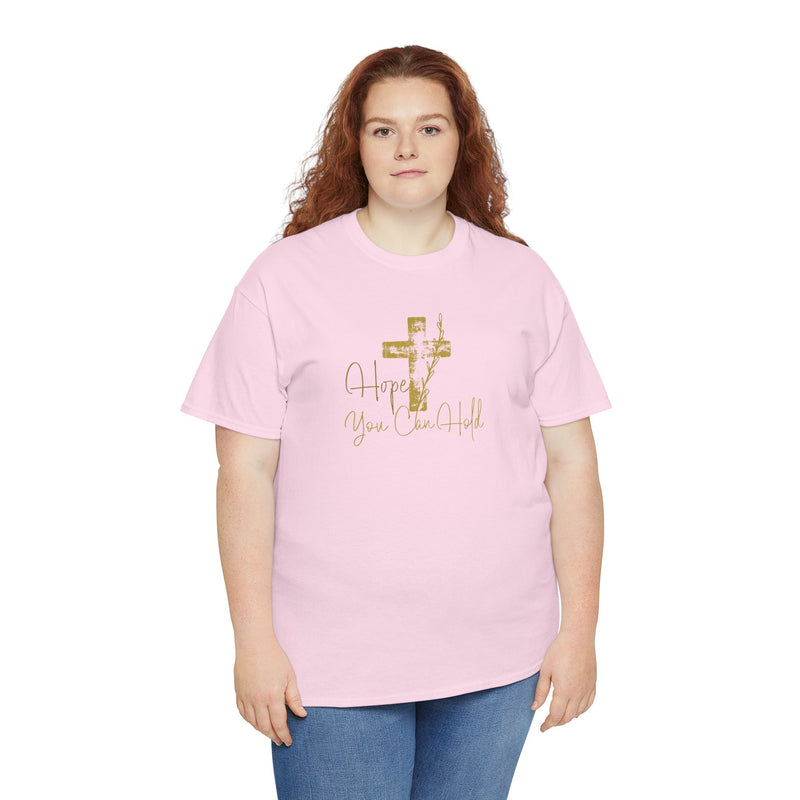 Christian T-Shirt - 'Hope You Can Hold' Gold Cross Tee