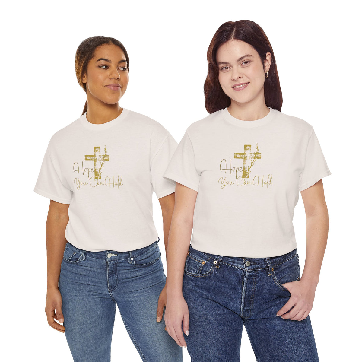 Christian T-Shirt - 'Hope You Can Hold' Gold Cross Tee