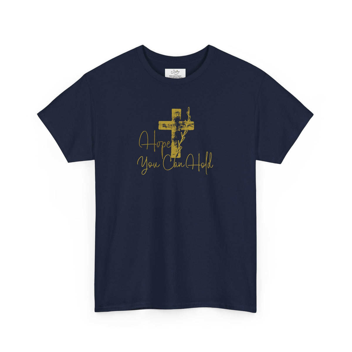 Christian T-Shirt - 'Hope You Can Hold' Gold Cross Tee