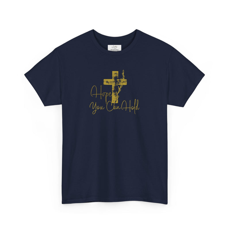 Christian T-Shirt - 'Hope You Can Hold' Gold Cross Tee