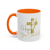 Christian Scripture Coffee Mug – Romans 15:13 Gold Calligraphy Accent Mug (11/15oz)
