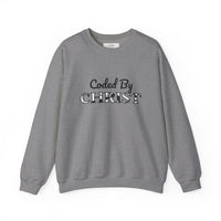Crewneck Sweatshirt — "Coded By Christ" Inspirational Christian Graphic