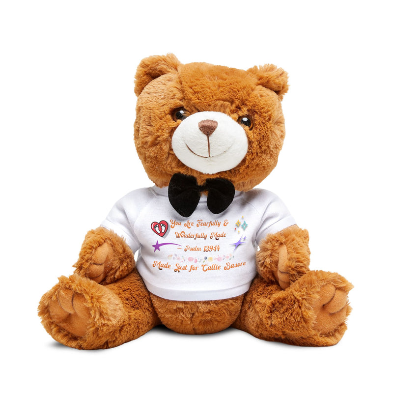 Personalized Plush Teddy Bear with T-Shirt - Custom Message Gift for Kids & Loved Ones