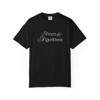 T-Shirt — 'Amen & Algorithms' / 'Blessed with Intelligence' Vintage Garment-Dyed Tee