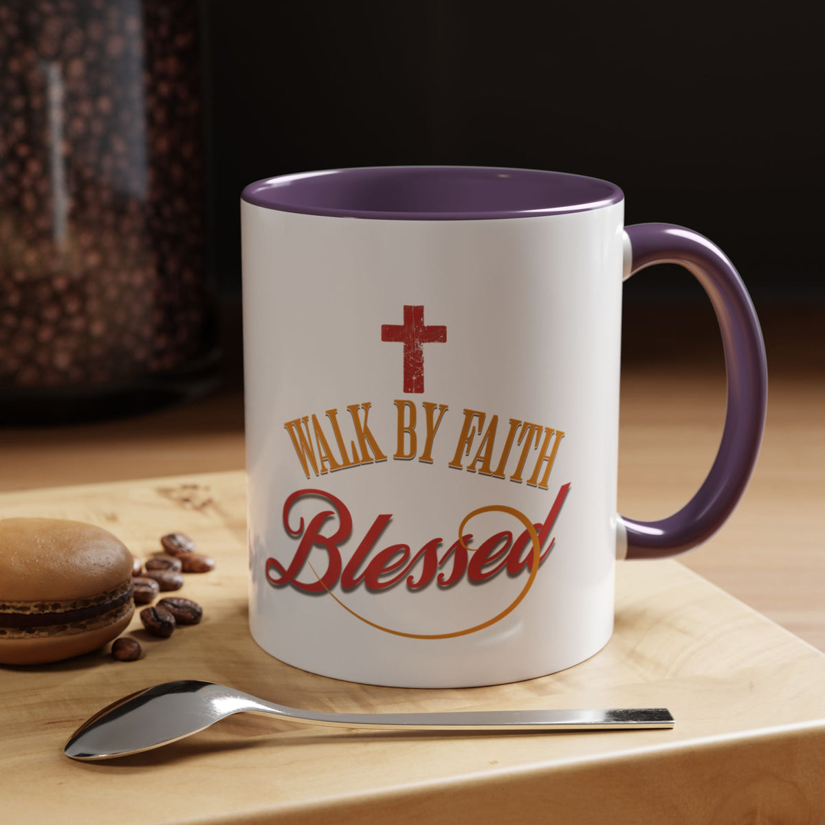 Blessed Coffee Mug — "Walk by Faith" Inspirational Christian Mug