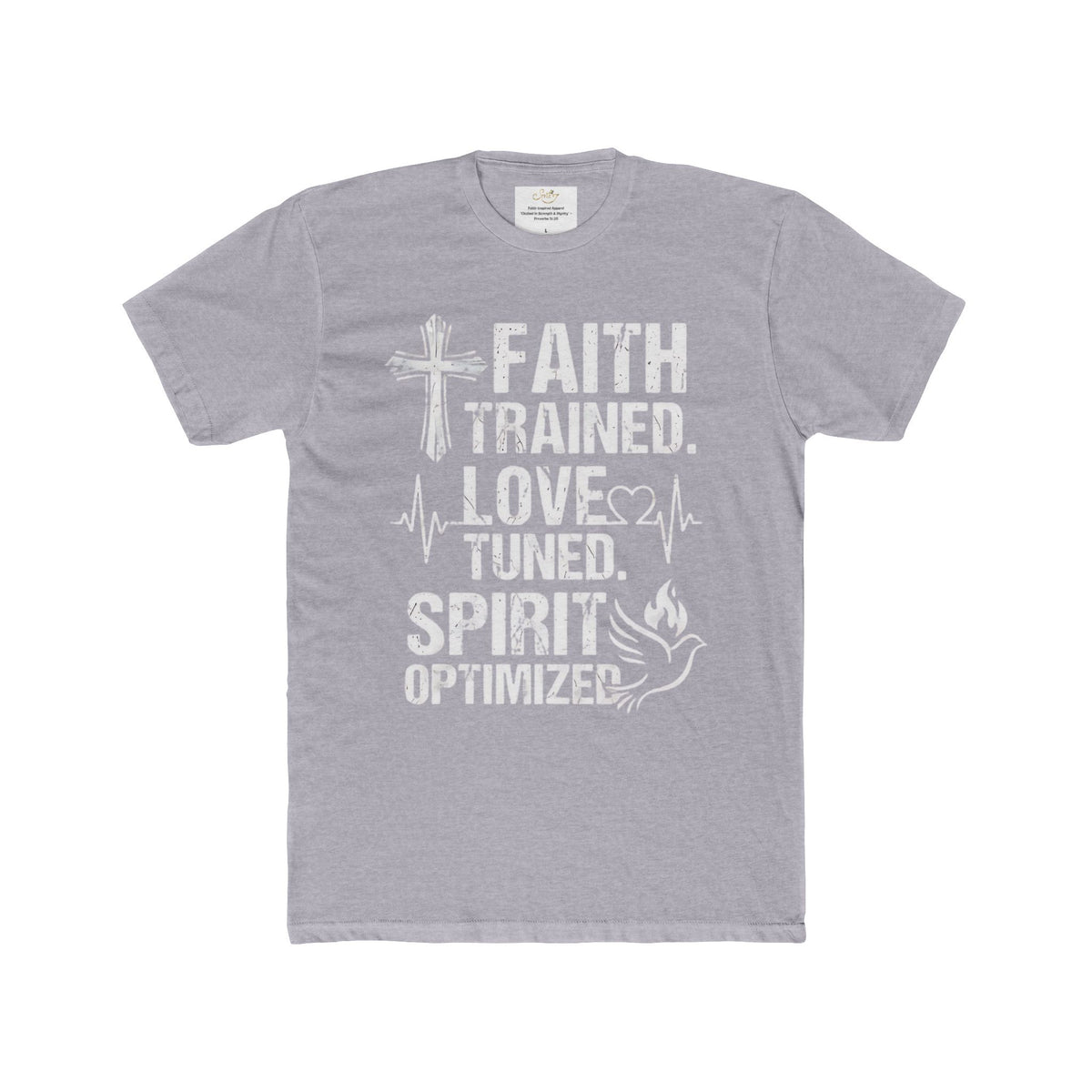 Faith Trained. Love Tuned. Spirit Optimizer Tee – Christian Inspirational T-Shirt