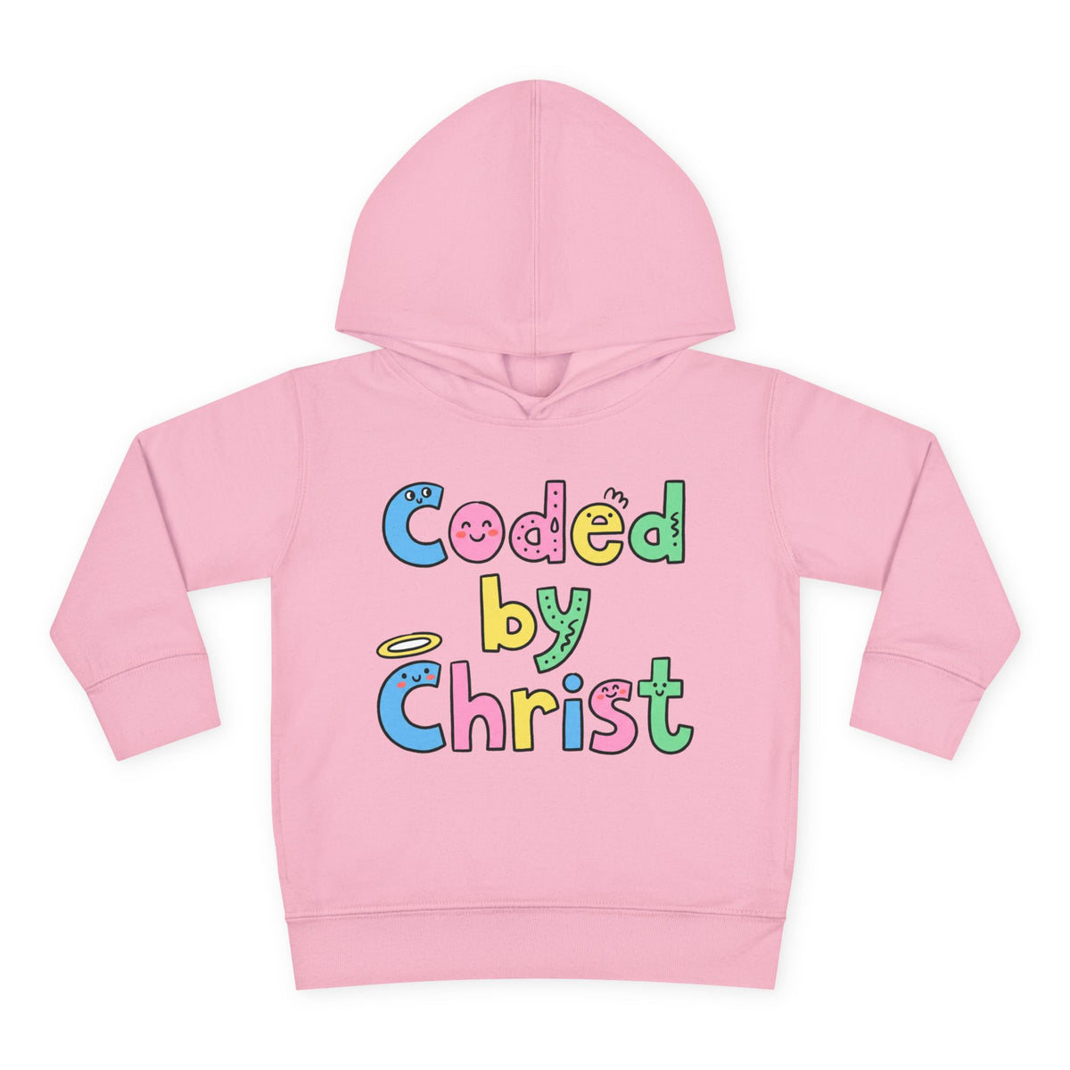 Toddler Hoodie — "Coded by Christ" Colorful Christian Kids Pullover