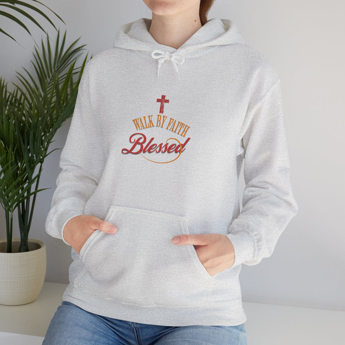 Unisex Blessed Faith Hoodie - 'Walk by Faith' Christian Pullover