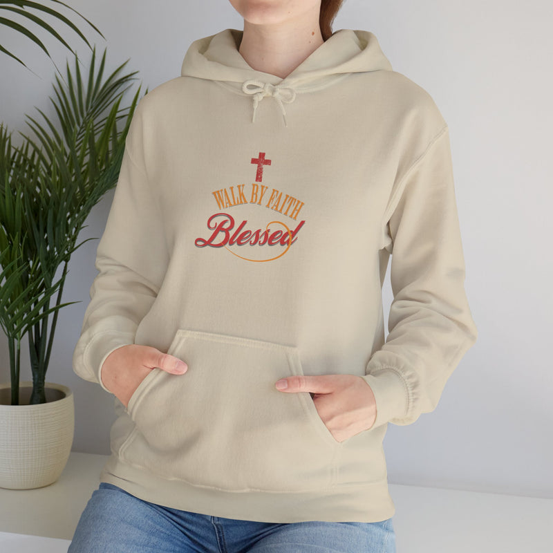 Unisex Blessed Faith Hoodie - 'Walk by Faith' Christian Pullover