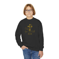Youth Crewneck Sweatshirt - Gold Glitter Cross “Hope You Can Hold” Christian Tee