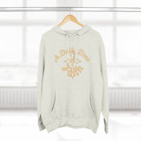 Faith Script Fleece Hoodie — "A Daily Dose of Faith" Gold Script, Back "He Is Always Faithful"