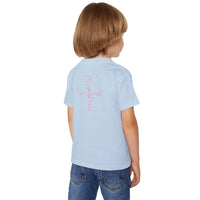 Toddler T‑Shirt — Cute Teddy Bear Cross Design with Pink Script