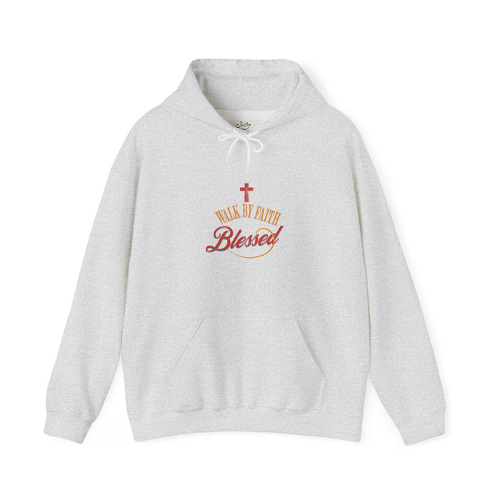 Unisex Blessed Faith Hoodie - 'Walk by Faith' Christian Pullover