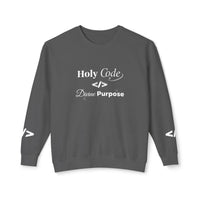 Holy Code Crewneck Sweatshirt — "Divine Purpose" Programmer Graphic