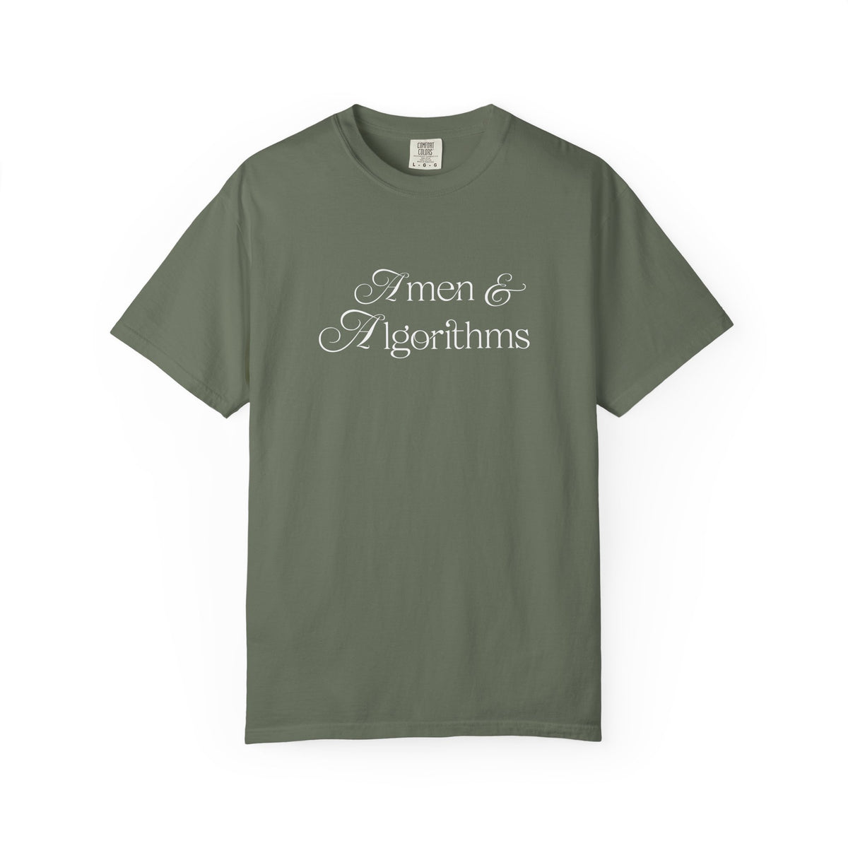 T-Shirt — 'Amen & Algorithms' / 'Blessed with Intelligence' Vintage Garment-Dyed Tee