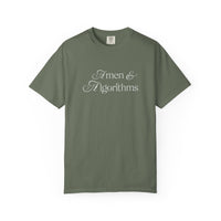T-Shirt — 'Amen & Algorithms' / 'Blessed with Intelligence' Vintage Garment-Dyed Tee