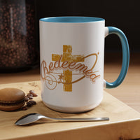 Redeemed Cross Accent Coffee Mug — Inspirational Christian Tea Cup (11/15oz)