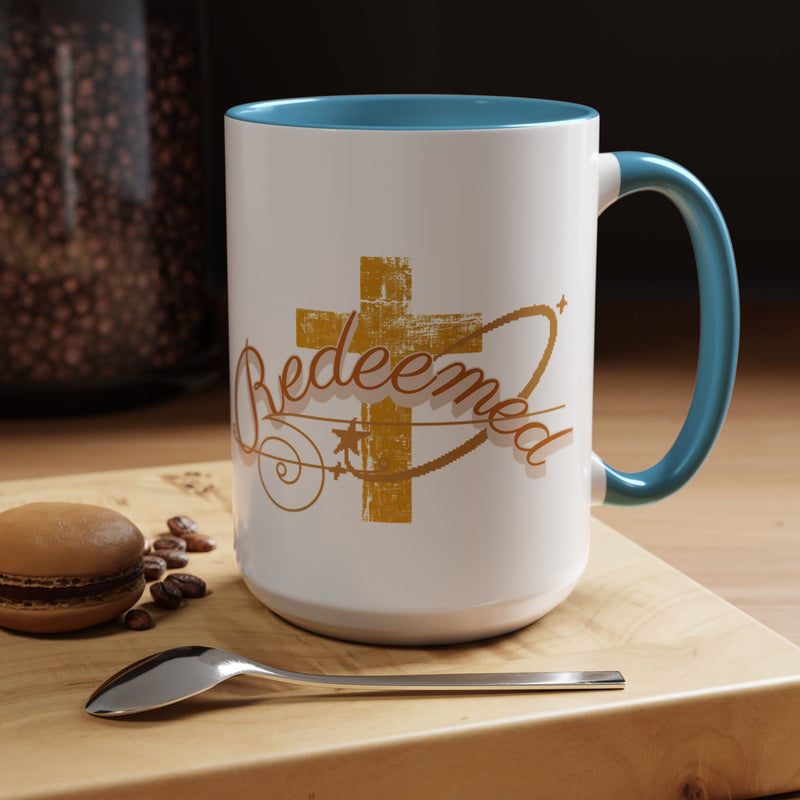 Redeemed Cross Accent Coffee Mug — Inspirational Christian Tea Cup (11/15oz)