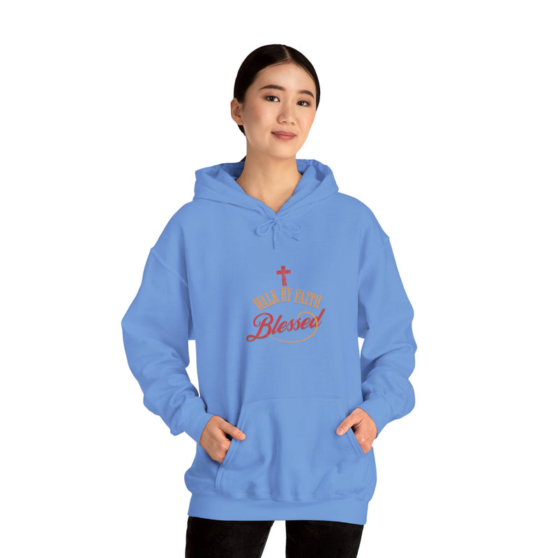 Unisex Blessed Faith Hoodie - 'Walk by Faith' Christian Pullover