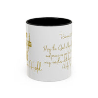 Christian Scripture Coffee Mug – Romans 15:13 Gold Calligraphy Accent Mug (11/15oz)