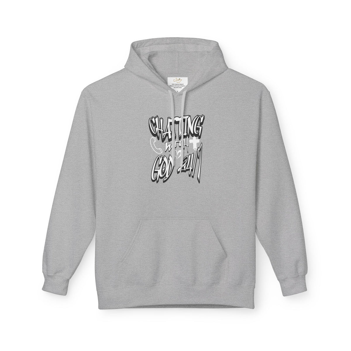 Chatting with God 24/7 Hoodie — Spiritual Prayer Graphic