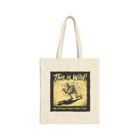 Amen & AI Cotton Tote — "This is Wild! My AI Prays Faster Than I Text" Graphic Canvas Bag