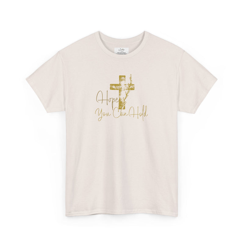 Christian T-Shirt - 'Hope You Can Hold' Gold Cross Tee