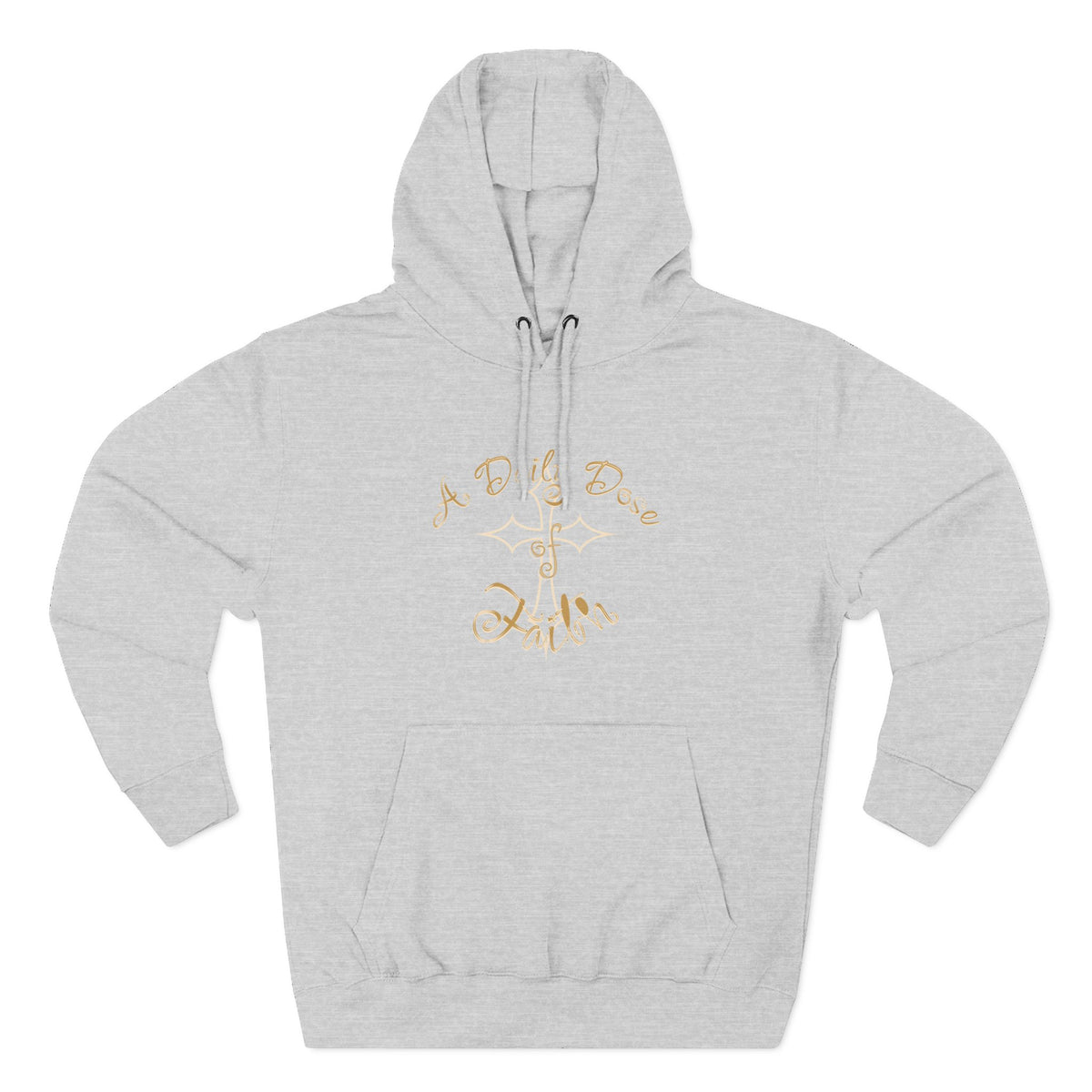 Faith Script Hoodie — "A Daily Dose of Faith" Gold Script Fleece Hoodie