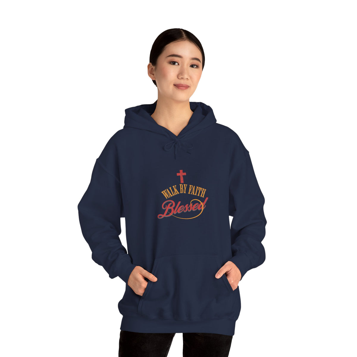 Unisex Blessed Faith Hoodie - 'Walk by Faith' Christian Pullover