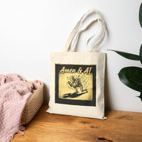 Amen & AI Cotton Tote — "This is Wild! My AI Prays Faster Than I Text" Graphic Canvas Bag