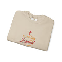 Unisex Christian Crewneck Sweatshirt — "Blessed" Faith Cross Graphic