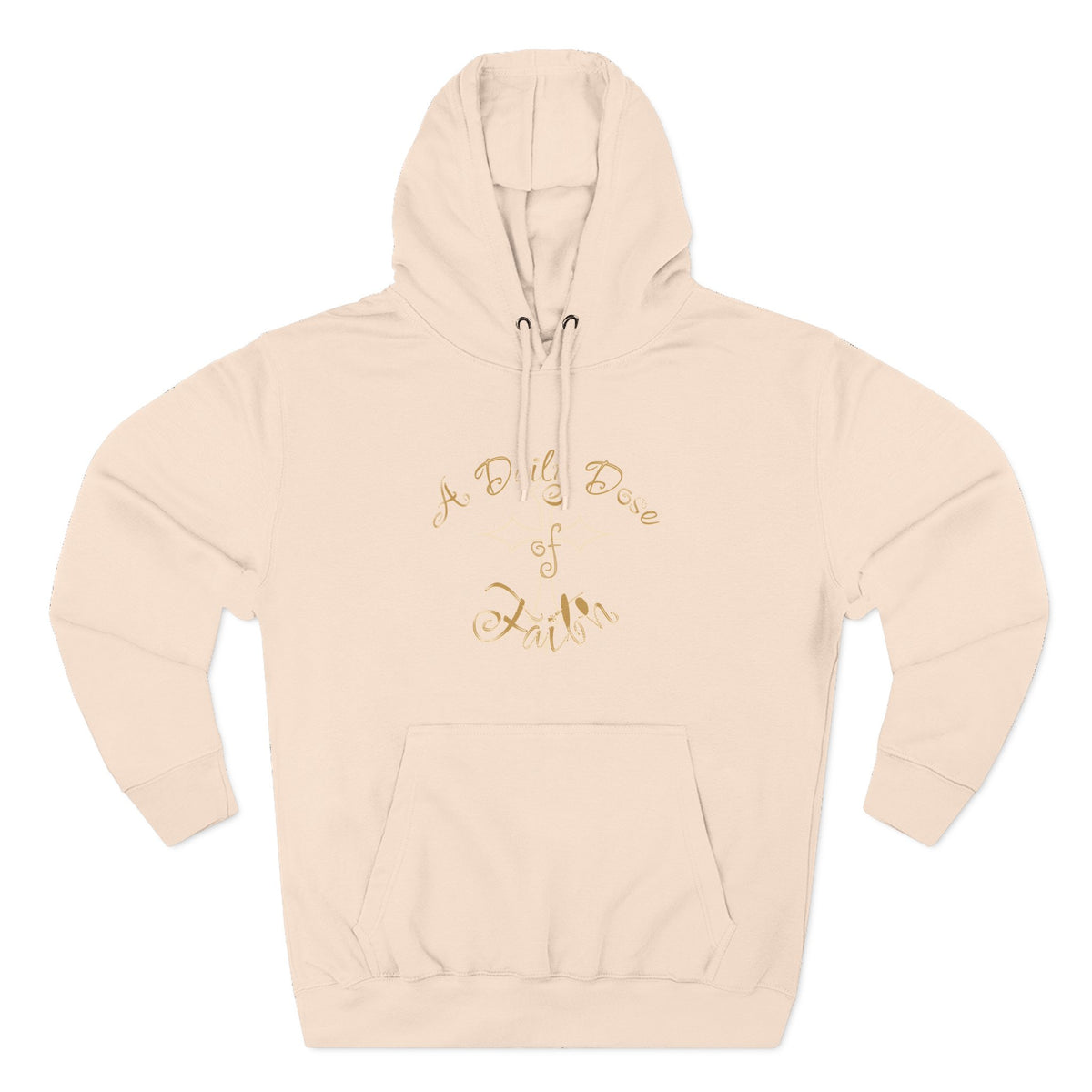 Faith Script Hoodie — "A Daily Dose of Faith" Gold Script Fleece Hoodie