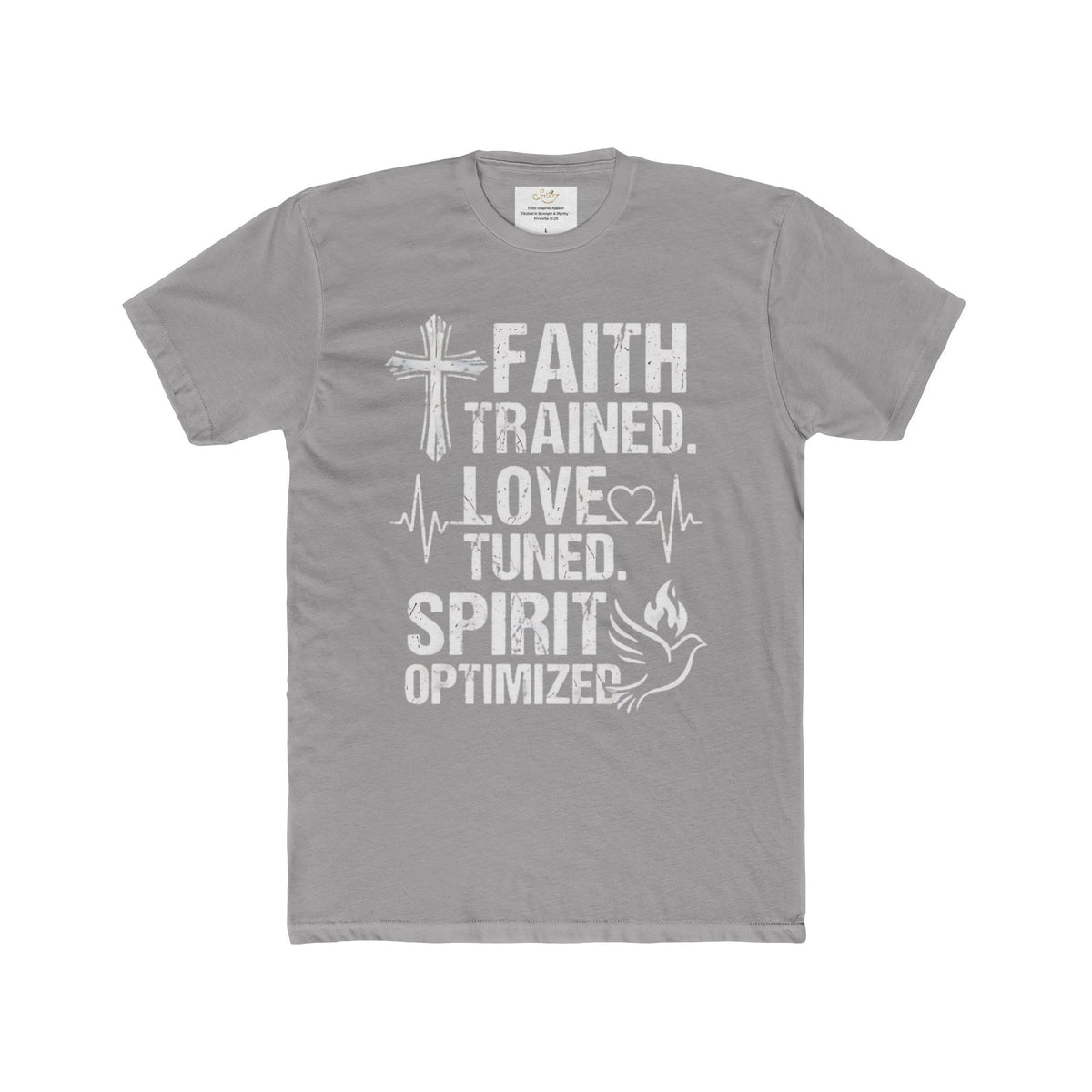 Faith Trained. Love Tuned. Spirit Optimizer Tee – Christian Inspirational T-Shirt