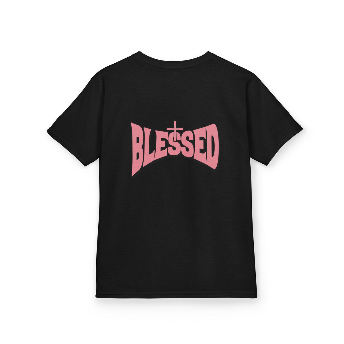 Kids Tee — "Prayer & Play" Cute Christian Shirt (Blessed Back Design)