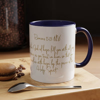 Christian Scripture Coffee Mug – Romans 15:13 Gold Calligraphy Accent Mug (11/15oz)