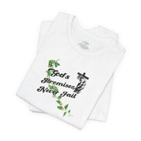Faith T-Shirt — "God's Promises Never Fail" Christian Tee with Cross & Olive Branch Design