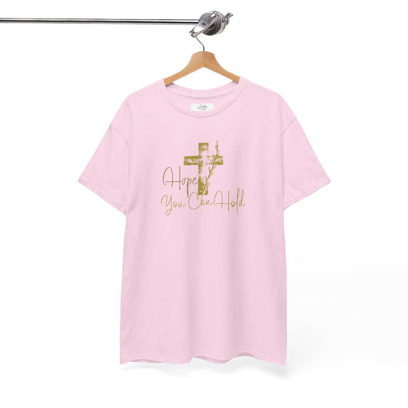 Christian T-Shirt - 'Hope You Can Hold' Gold Cross Tee
