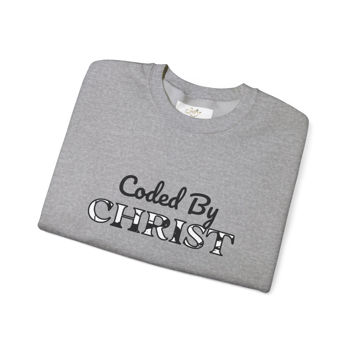 Crewneck Sweatshirt — "Coded By Christ" Inspirational Christian Graphic