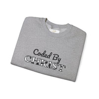 Crewneck Sweatshirt — "Coded By Christ" Inspirational Christian Graphic