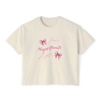 Amen, Algorithms, Angels, Pink Bow Graphic Boxy Tee