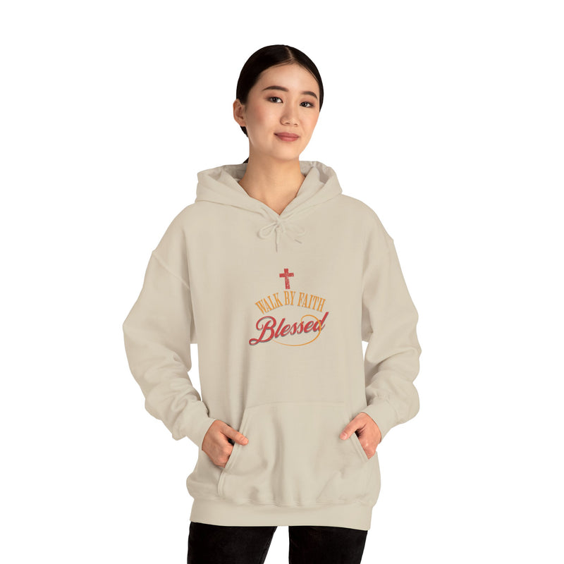 Unisex Blessed Faith Hoodie - 'Walk by Faith' Christian Pullover